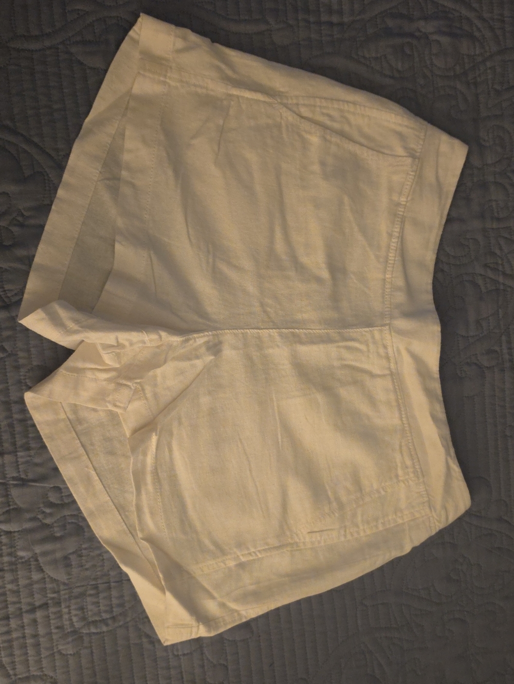 GAP High-Waist Cream Linen-Blend Shorts